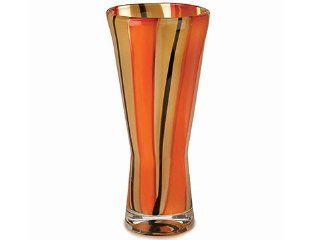 WATERFORD CRYSTAL VASE, SET OF 4, Evolution by Waterford Moroccan Breeze 15.5" Vase. Orange, Art Glass Vases Genuine Crystal by Waterford, Waterford Evolution demonstrates the transforming power of creativity in the shaping of colors in fine art glass