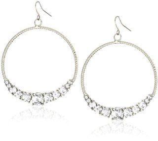 Leslie Danzis Silver Forward Facing Hoop Earrings Jewelry