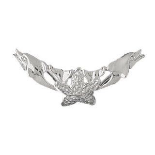 Clevereve's 14K White Gold Pendant Starfish and Dolphins 4.6   Gram(s) Jewelry