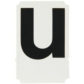 Brady 8255 U Vinyl (B 933), 4" Black Helvetica Quik Align   Black Lower Case, Legend "U" (Package of 10) Industrial Warning Signs