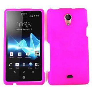 ACCESSORY HARD PROTECTOR CASE COVER FOR SONY XPERIA TL FLUORESCENT DARK HOT PINK Cell Phones & Accessories