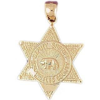 14K Yellow Gold Los Angeles Deputy Sheriff Pendant Jewelry