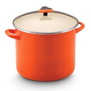 Rachael Ray Enamel On Steel Stockpot with Glass Lid Kitchen & Dining