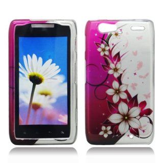 Aimo Wireless MOTXT913PCIMT064 Hard Snap On Image Case for Droid Razr MAXX   Retail Packaging   Hot Pink/Flowers and Butterfly Cell Phones & Accessories