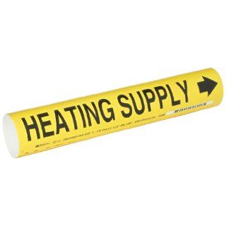 Brady 4071 C Bradysnap On Pipe Marker, B 915, Black On Yellow Coiled Printed Plastic Sheet, Legend "Heating Supply" Industrial Pipe Markers