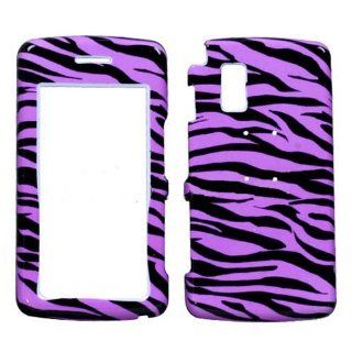 Hard Plastic Snap on Cover Fits LG CU920 CU915 VU Black/Purple Zebra Skin AT&T Cell Phones & Accessories