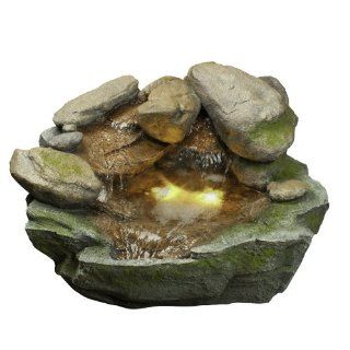 Bond Y94139 Riverton Fountain with 12 LED Lights, 19.69 by 23.62 by 17.72 Inch  Wall Hanging Fountains  Patio, Lawn & Garden