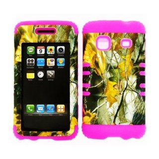 Leaves Camo Pink 2 in 1 Skin Hybrid Case Cover for Samsung Galaxy Prevail M820 Cell Phones & Accessories