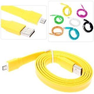1m Noodle Style Micro USB Cable for HTC/Samsung/Blackberry etc(10 pieces) yellow Cell Phones & Accessories