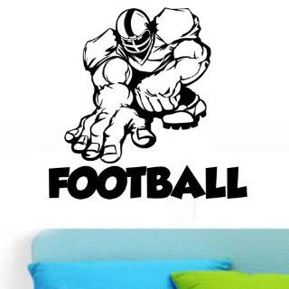Football Player with Football Lettering Wall Decal Home Decor Vinyl Wall Graphic   Wall Decor Stickers  