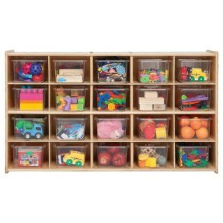 20 Tray Storage Assembly Assembled, Trays Clear   Childrens Bookcases