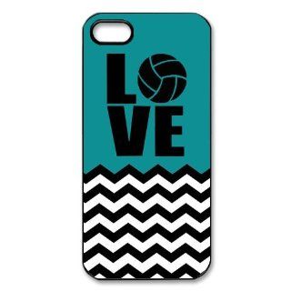 Volleyball Logo Blue green Case Cover Fashion Shell Protector for iPhone 5 Cell Phones & Accessories