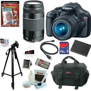 Canon EOS Rebel T3 12.2 MP CMOS Digital SLR Camera with EF S 18 55mm f/3.5 5.6 IS II Zoom Lens & EF 75 300mm f/4 5.6 III Telephoto Zoom Lens + 10pc Bundle 16GB Deluxe Accessory Kit  Camera & Photo