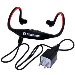 Patuoxun Red Sports Bluetooth Music Stereo Behind the ear Headset Headphone Earphone w/ AC Charger for iPhone iPad iPod Samsung Galaxy S4 S3 S2 S1 Note 2 HTC one M7 Sony L36h Nokia Lumia 920 Bluetooth Phones Tablet PC   Wireless/Handsfree/Rechargeable/Port