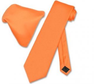 Vesuvio Napoli Solid ORANGE NeckTie & Handkerchief Men's Neck Tie Set at  Mens Clothing store