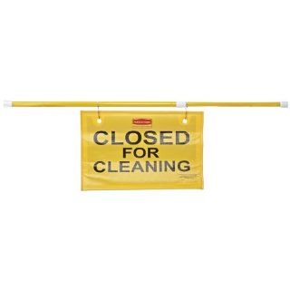 Rubbermaid Commercial FG9S1500YEL Hanging Site Safety Sign with Closed for Cleaning Imprint, English Only, Yellow