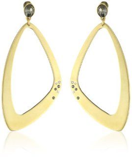 Kenneth Cole New York "Modern Mist" Gold Tone Geometrical Drop Earrings Jewelry