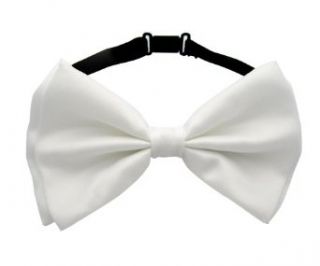 Tuxedo White Satin Adjustable Banded Men's Bow Tie at  Mens Clothing store