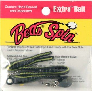 Betts Black with Yellow Stripe Spin Split Tail Fishing Lure, 1.16 Ounce  Fishing Equipment  Sports & Outdoors