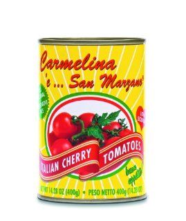 Carmelina 'e San Marzano Italian Cherry Tomatoes (Pomodorini) in Juice, 14.28 Ounce Cans (Pack of 24)  Canned And Jarred Peeled Tomatoes  Grocery & Gourmet Food