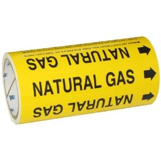 Brady 41511 Roll Form Pipe Markers, B 946, 8" X 30', Black On Yellow Pressure Sensitive Vinyl, Legend "Natural Gas" Industrial Pipe Markers