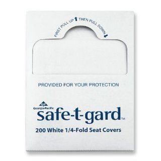 Georgia Pacific Safe T Gard 47047 White 1/4 Fold Toilet Seatcovers, 14.5" Width x 17" Length (25 Packages of 200) Disposable Toilet Seat Covers