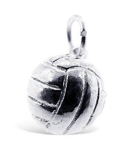 Sterling Silver 925 Authentic Sterling Silver 925 Authentic Sporty Volleyball Charm, Adjustable Fit with High Quality Finish Jewelry