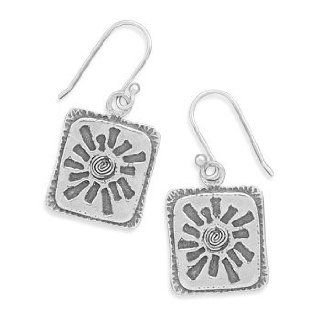 Sun Design Earrings 925 Sterling Silver Dangle Earrings Jewelry