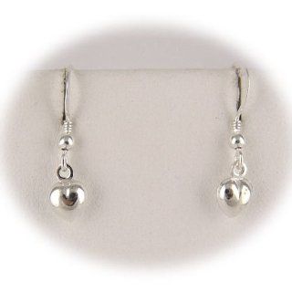 925 Sterling Silver Puffed Heart Earrings Drop Earrings Jewelry