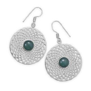 Green Agate Earrings 925 Sterling Silver Jewelry