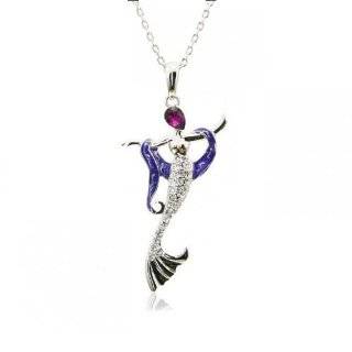 Charm Jewelry Swarovski Crystal Element 18k Gold Plated Amethsy Purple & Sapphire Blue Mermaid Necklace Z#927 Zg4dd24c Jewelry