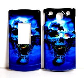 Blue Vampire Skull Snap on Hard Protective Cover Case for LG dLite GD570 Electronics