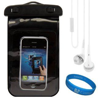 (Black) VG Waterproof & Grime Resistant Sleeve Cover for Nokia Lumia 928 Windows Phone 8 Smartphone + White VG Premium Stereo Headphones w/ Bass Enhancement Silicone Ear Tips + SumacLife TM Wisdom Courage Wristband Cell Phones & Accessories