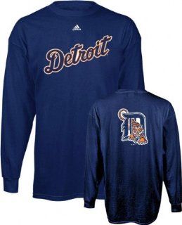 Detroit Tigers Navy Primetime Long Sleeve T Shirt  Sports & Outdoors
