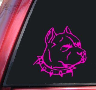 Pit Bull Pitbull Head #1 Vinyl Decal Sticker   Hot Pink Automotive