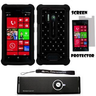 Black Elegant Diamond Back Cover with Additional Silicone Skin For Nokia Lumia 928 4.5in Display + Supertooth Disco Bluetooth Speaker with AUX Cable  Vehicle Audio Video Headphones 