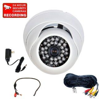 VideoSecu 700TVL Built in Sony Effio CCD Infrared Outdoor Dome Security Camera Vandal Armor Day Night Vision Camera for CCTV DVR Surveillance System with Power Supply, Pre Amp Mini Hidden Microphone and Video Audio Power Cable A77  Camera & Photo