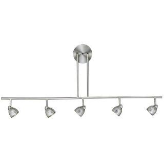 Cal Lighting SL 954 5 BSBRED Track Lighting with Blood Red Shades, Brushed Steel Finish   Track Lighting Kits  