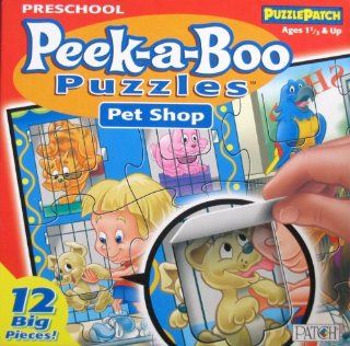 Preschool Peek a Boo Puzzles Pet Shop (12 Big Pieces)   Puzzle Patch (2005) Toys & Games
