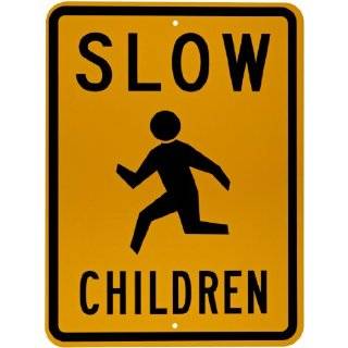 Brady 94240 18" Width x 24" Height B 959 Reflective Aluminum, Traffic Sign Standard, Legend "Slow Children" (with Picto) Industrial Warning Signs