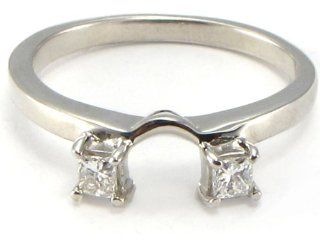 .25 ctw Princess Diamond Ring Wrap Guard Enhancer 14k white gold Jewelry