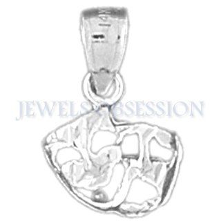 Rhodium Plated 925 Sterling Silver Drama Mask, Laugh Now, Cry Later Pendant Jewels Obsession Jewelry