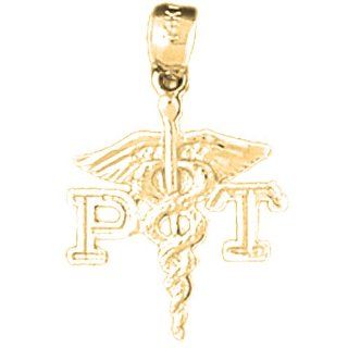 Gold Plated 925 Sterling Silver Pt Physical Therapy Pendant Jewelry