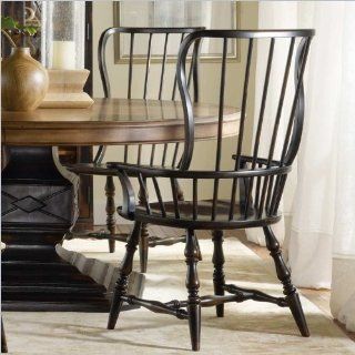 Hooker Furniture Sanctuary Spindle Dining Arm Chair in Ebony   Windsor Dining Arm Chairs