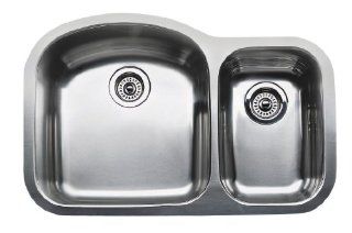 Blanco 441123 Wave MicroEdge 1 1/2 Inch Reverse Bowl Kitchen Sink, Stainless Steel   Double Bowl Sinks  
