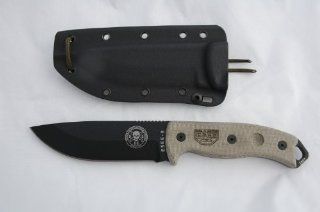Esee 5P Black Fixed Blade Knife Plain Edge Blade Kydex Sheath  Fixed Blade Camping Knives  Sports & Outdoors