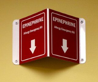 3D Epinephrine / Allergy Emergency Kit Sign with Arrow Health & Personal Care