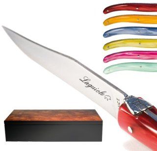 Set of 6 Laguiole steak knives plexiglass assorted color handles direct from France Kitchen & Dining