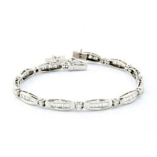 14k WHITE GOLD WOMEN'S BRACELET LB 938 DIAMOND 2.34CT TW Link Bracelets Jewelry