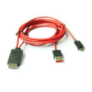 CelReal Red 2m MHL Micro USB to HDMI HDTV Adapter Cable For Samsung Galaxy S4 S3 i9300 308 939 note2 N7100 ,Sprint L710 att i747 Verizon i535 T Mobile T999,support 1080p, 7.1 surround channels,192KHz audio transmission Cell Phones & Accessories